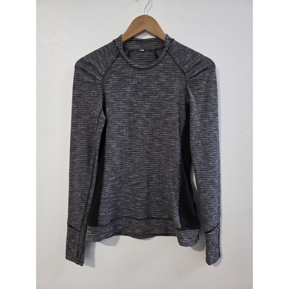 LULULEMON Think Fast Long Sleeve Shirt Women's Size 4 Coco Pique Black